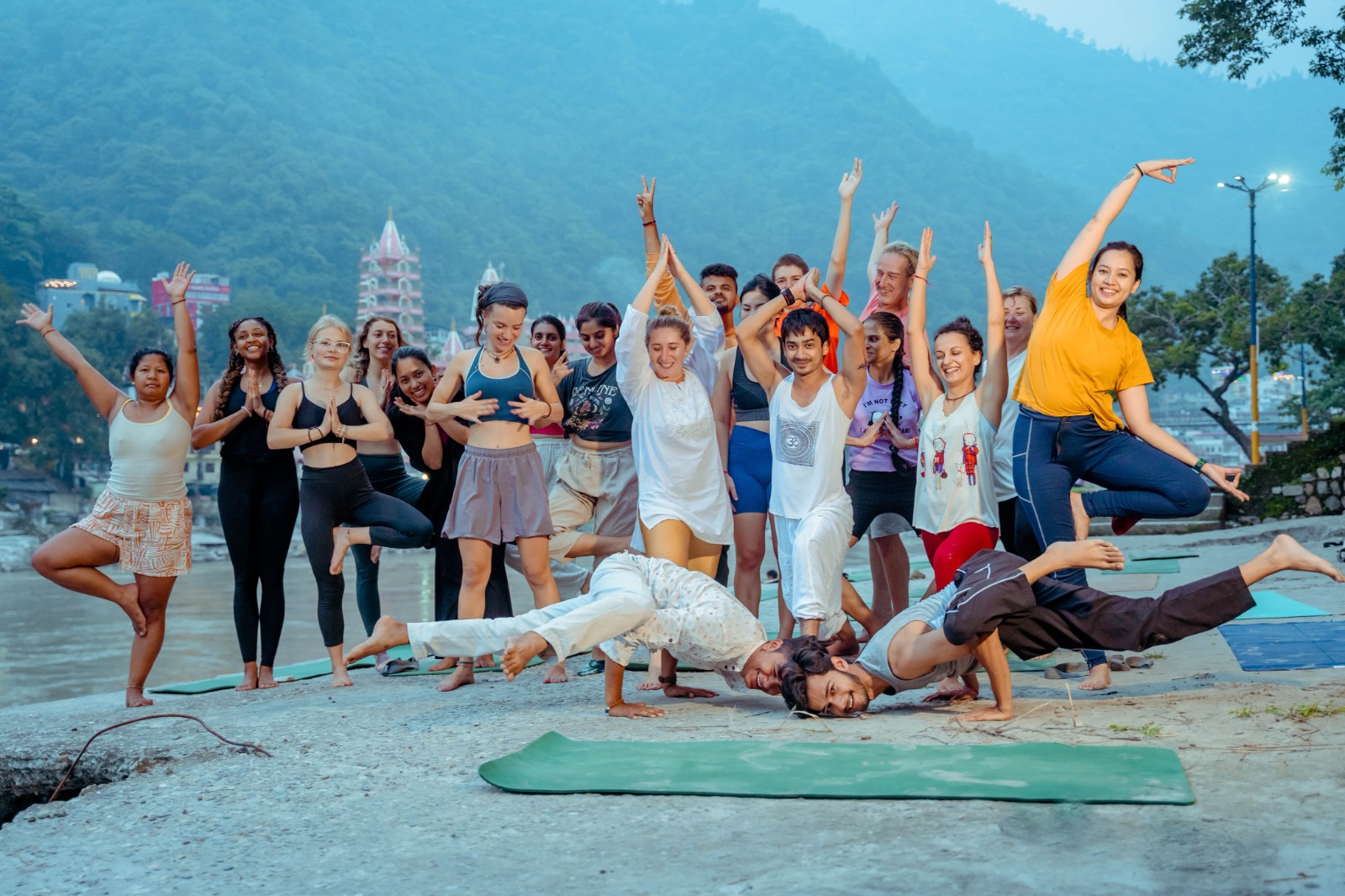 Rishikesh city view with bridges