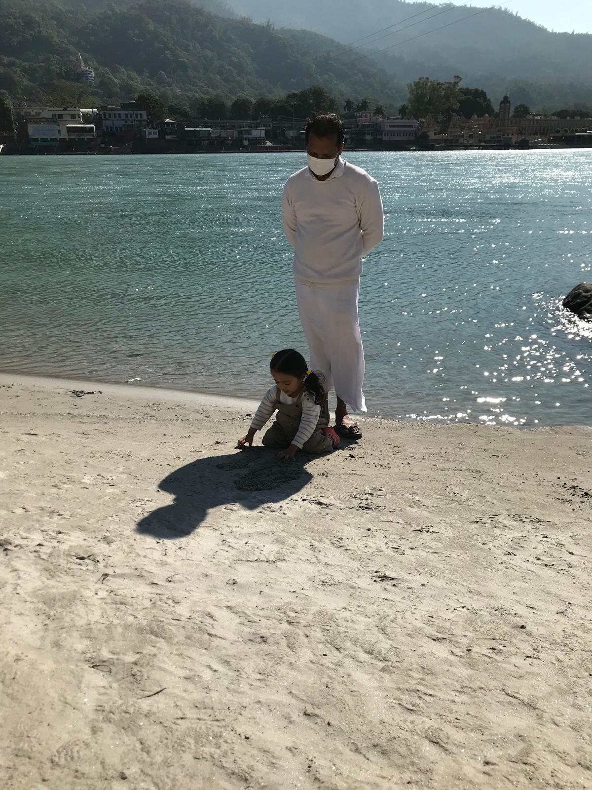 Sadhus meditating in Rishikesh